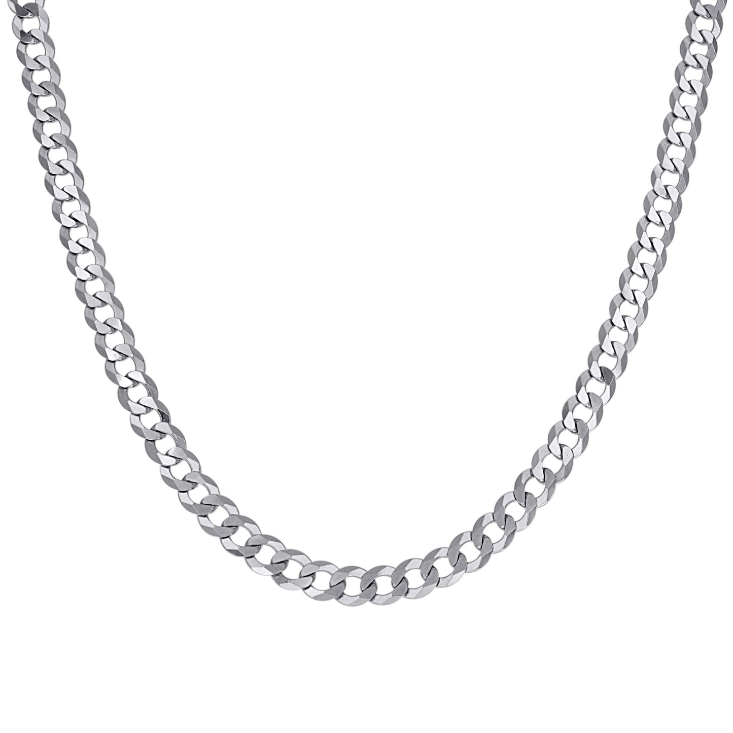 925 Silver Solid Super Flat Cuban Chain 6mm