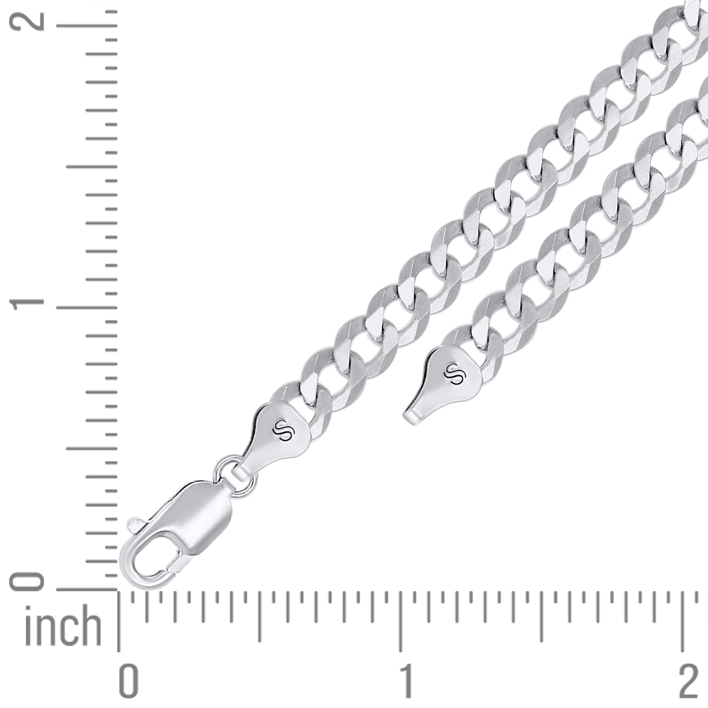925 Silver Solid Super Flat Cuban Chain 6mm