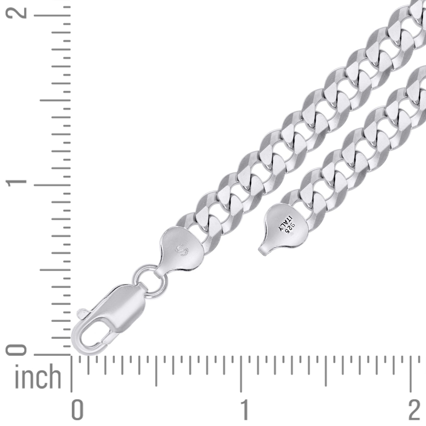 925 Silver Solid Super Flat Cuban Chain 7.8mm