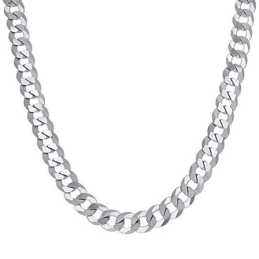 925 Silver Solid Super Flat Cuban Chain 8.6mm