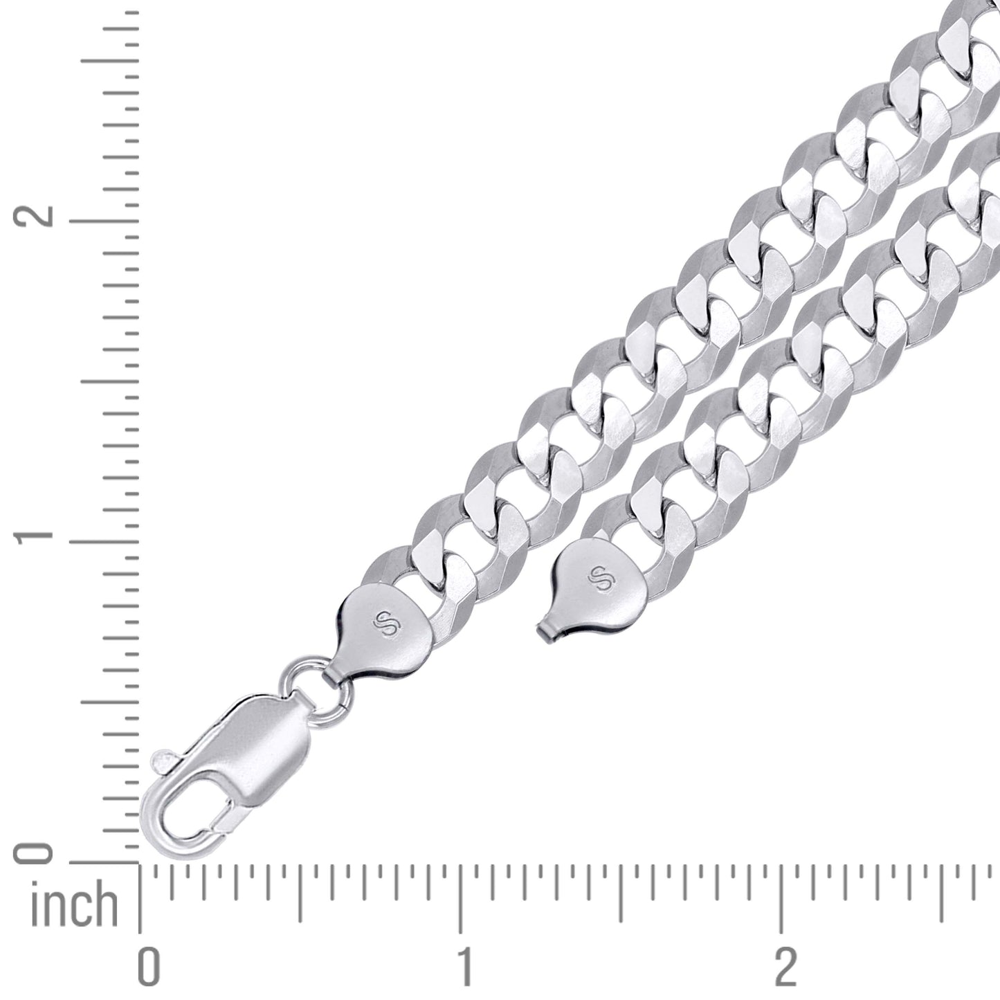 925 Silver Solid Super Flat Cuban Chain 8.6mm