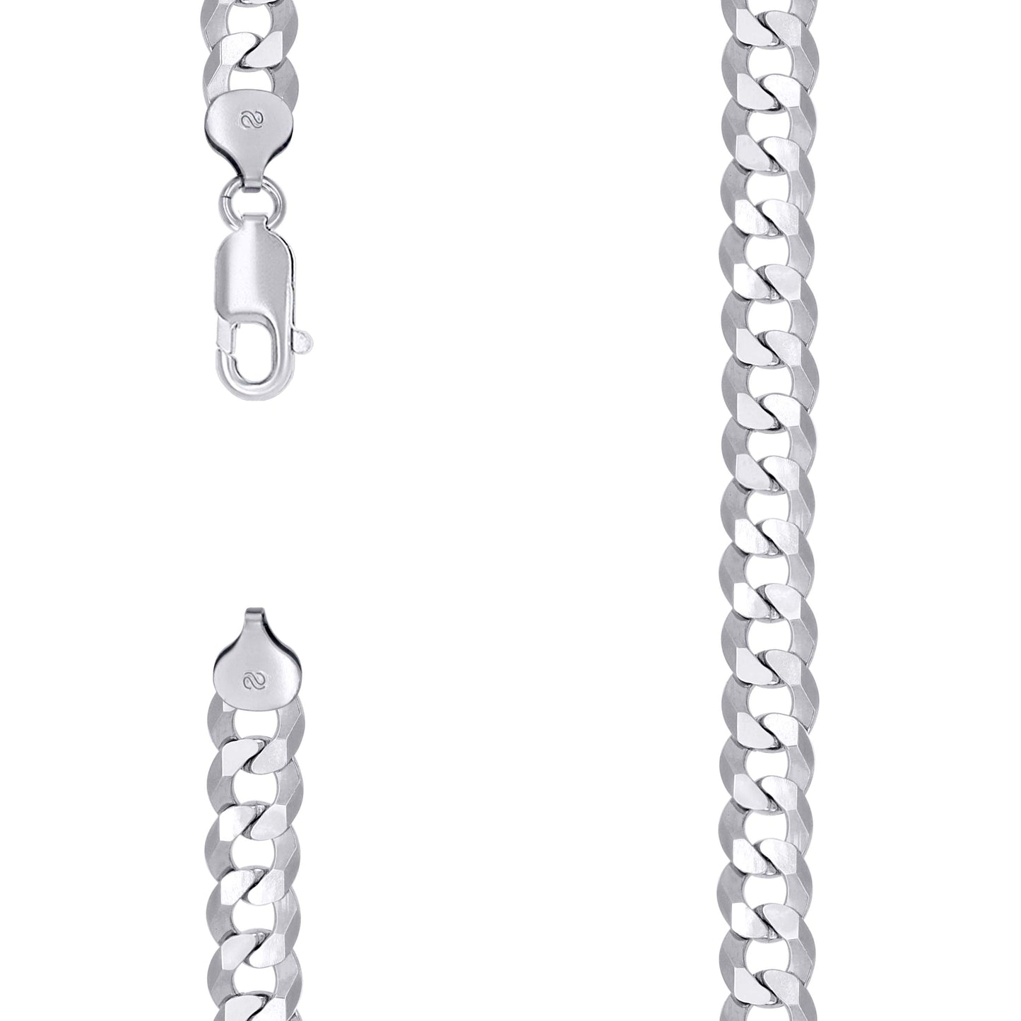 925 Silver Solid Super Flat Cuban Chain 8.6mm