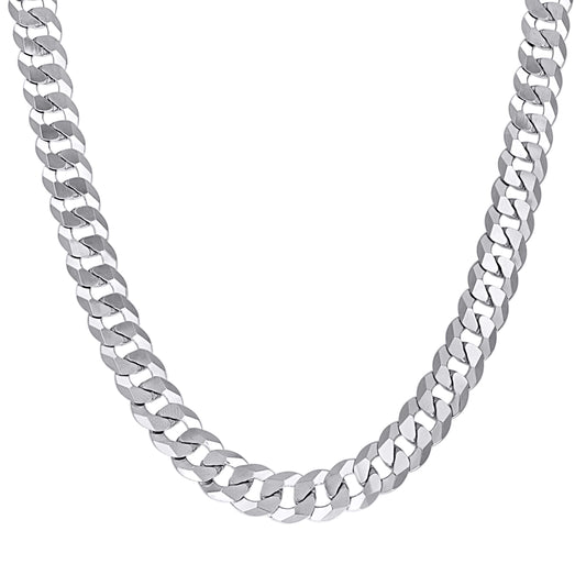 925 Silver Solid Super Flat Cuban Chain 10mm