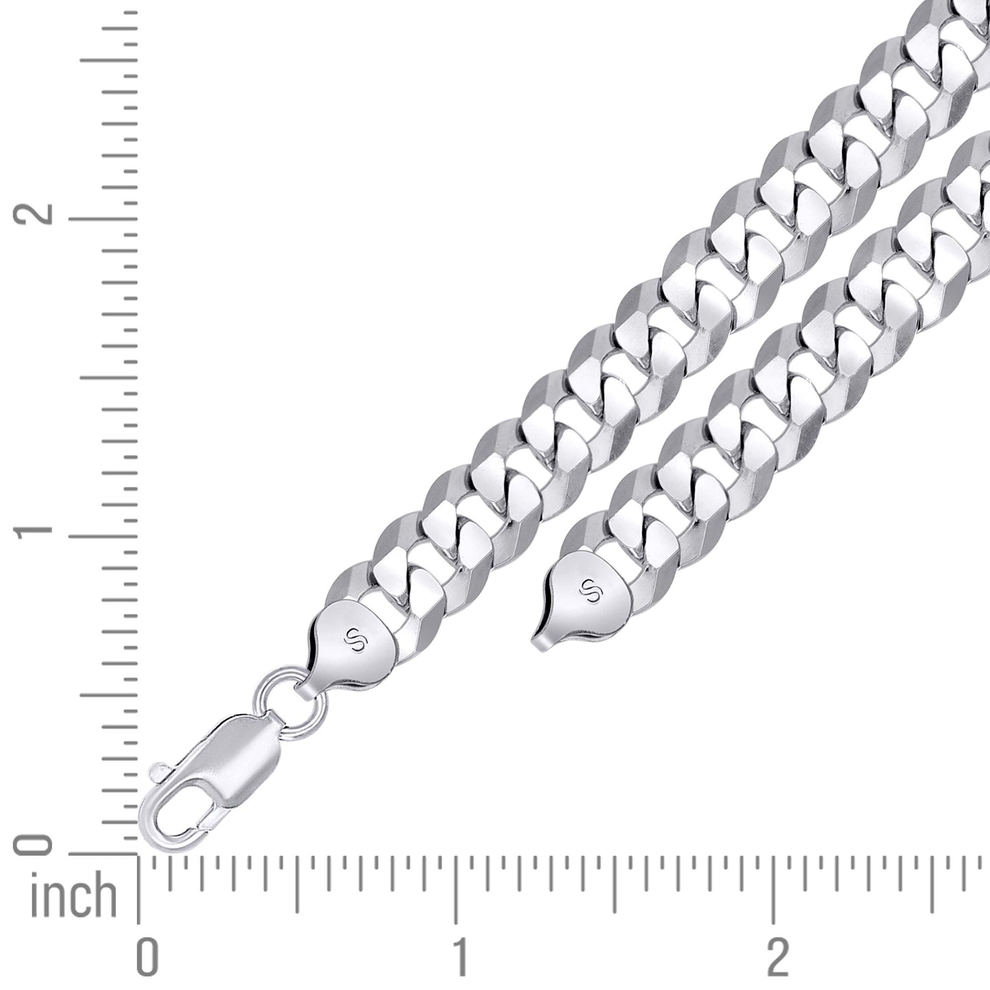 925 Silver Solid Super Flat Cuban Chain 10mm