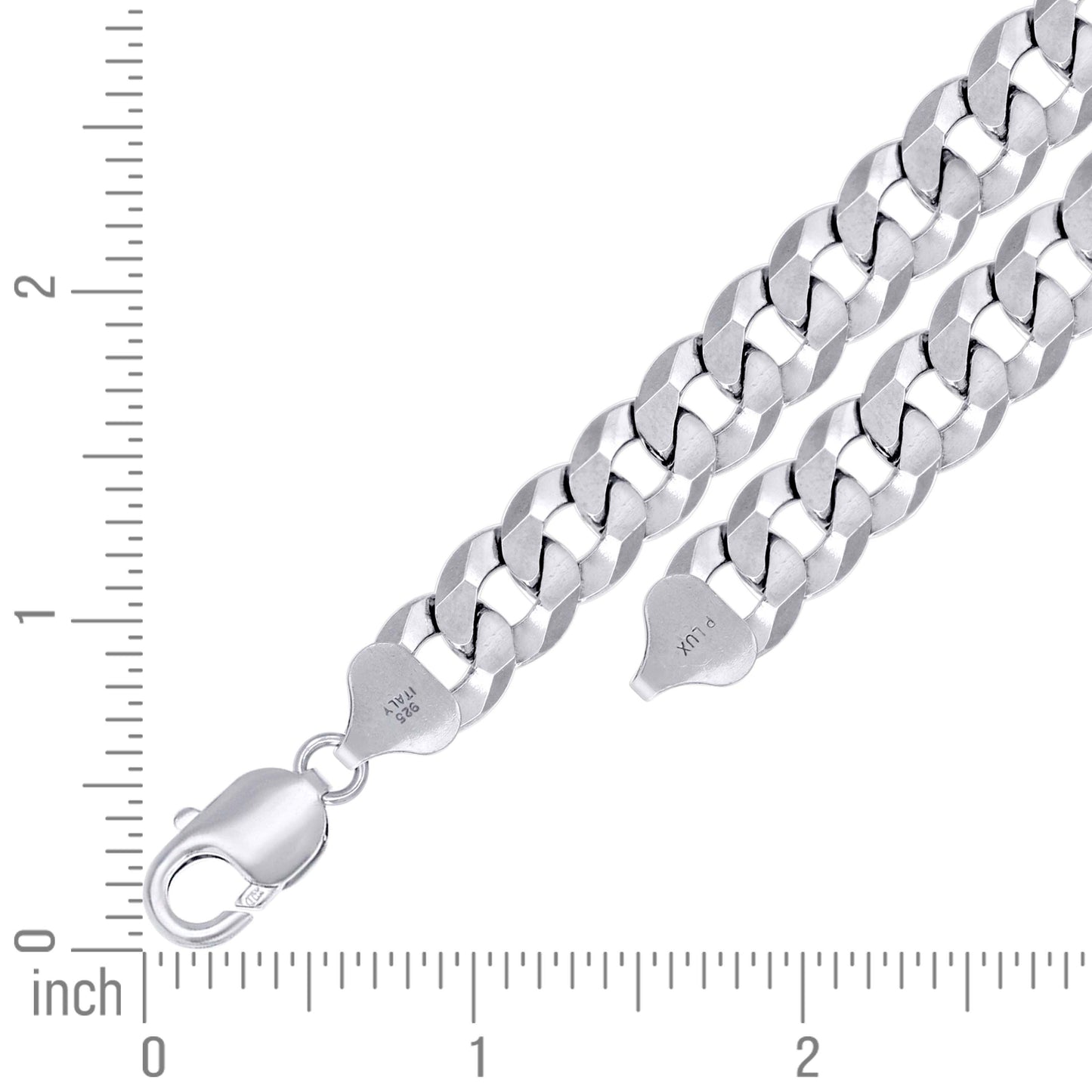 925 Silver Solid Super Flat Cuban Chain 10.8M