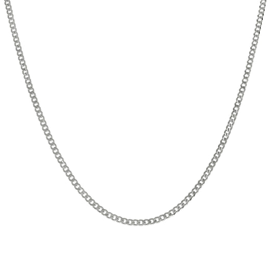 925 Silver Solid Super Flat Cuban Chain Silver 2.3mm