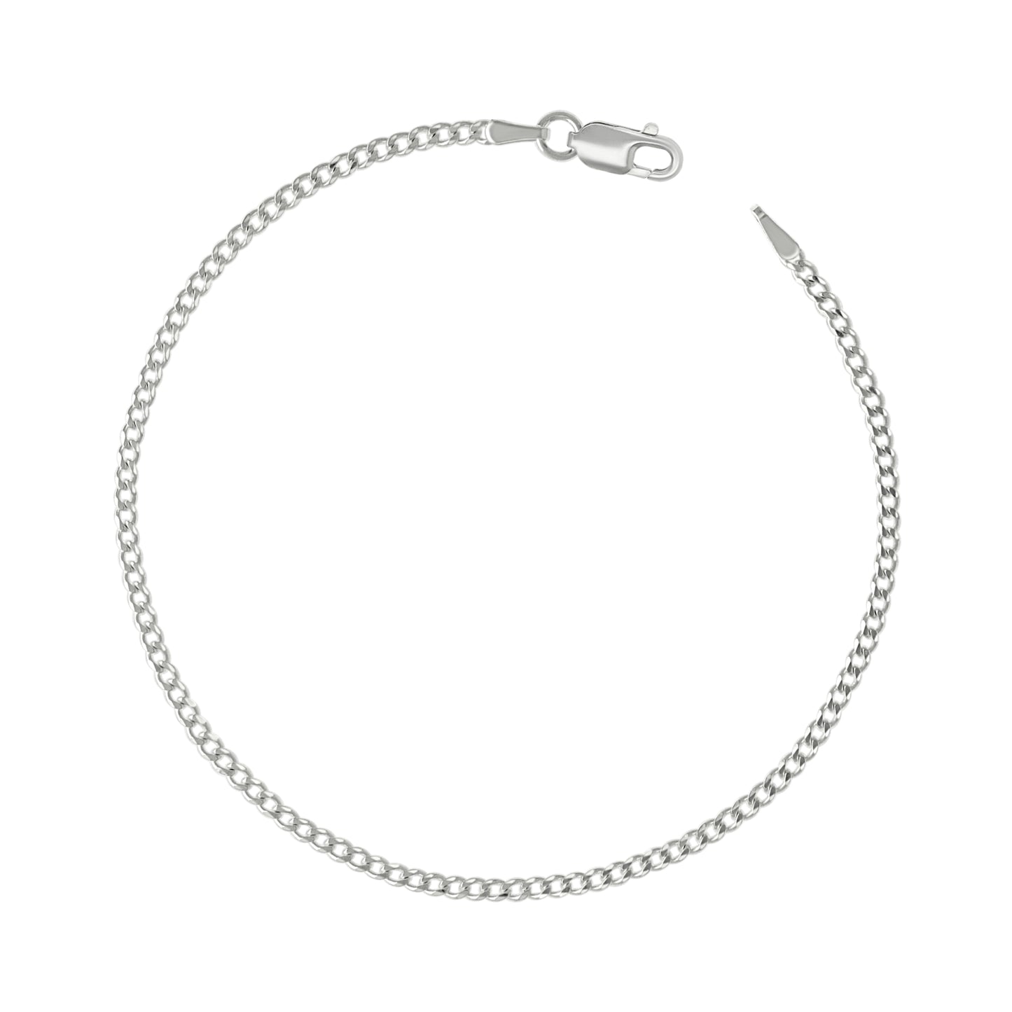 925 Silver Solid Super Flat Cuban Chain Silver 2.3mm