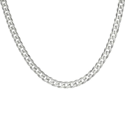 925 Silver Solid Super Flat Cuban Chain Silver 3.7mm