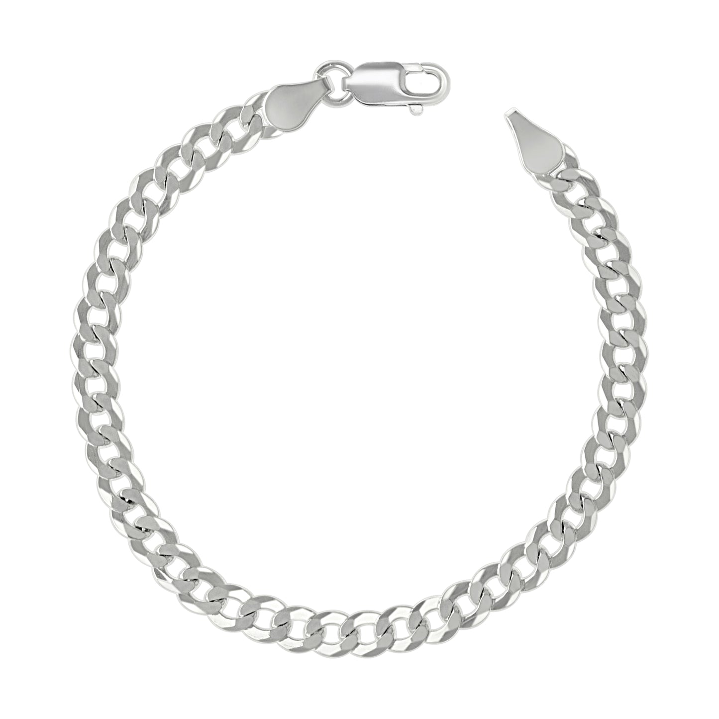 925 Silver Solid Super Flat Cuban Chain Silver 5.2mm