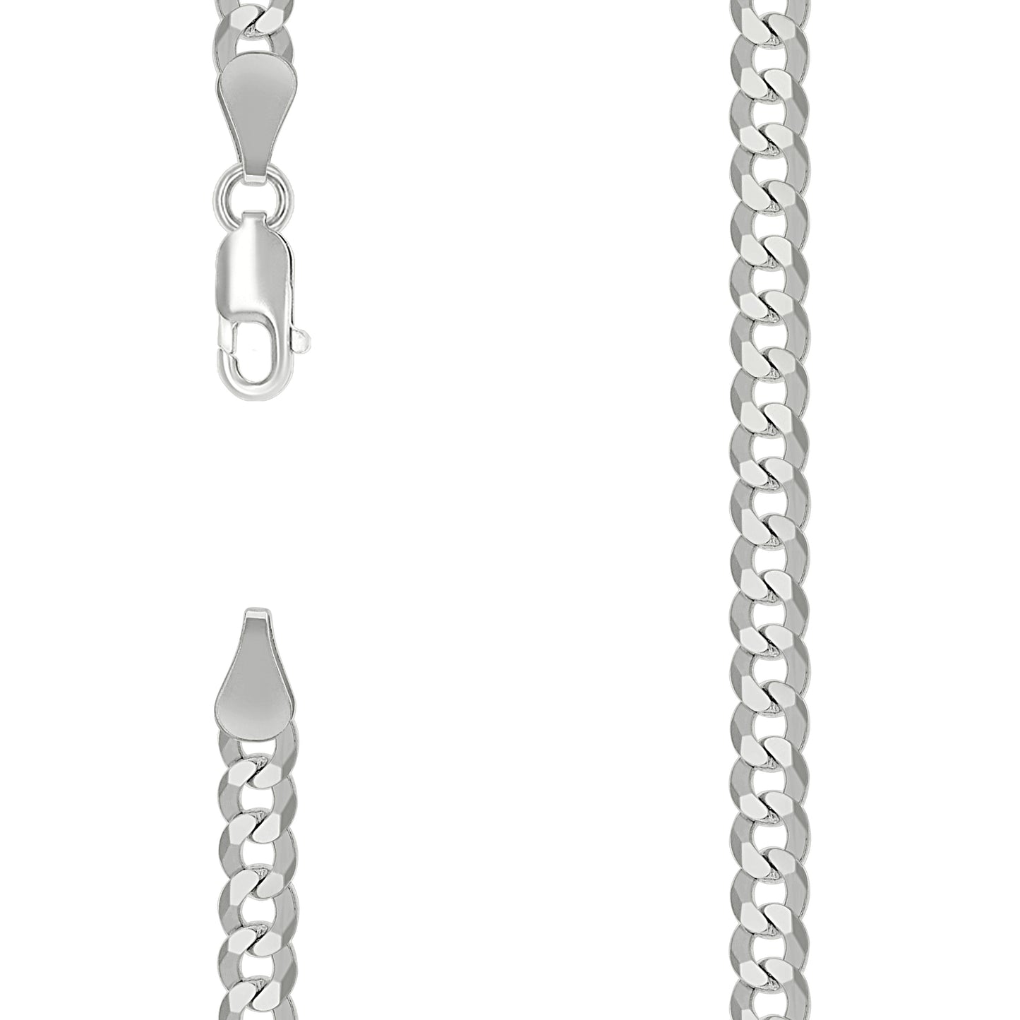 925 Silver Solid Super Flat Cuban Chain Silver 5.2mm