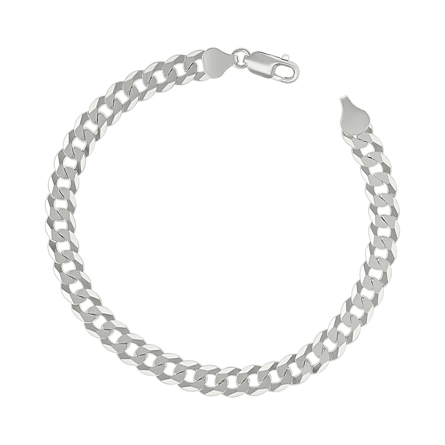 925 Silver Solid Super Flat Cuban Chain Silver 7.2mm