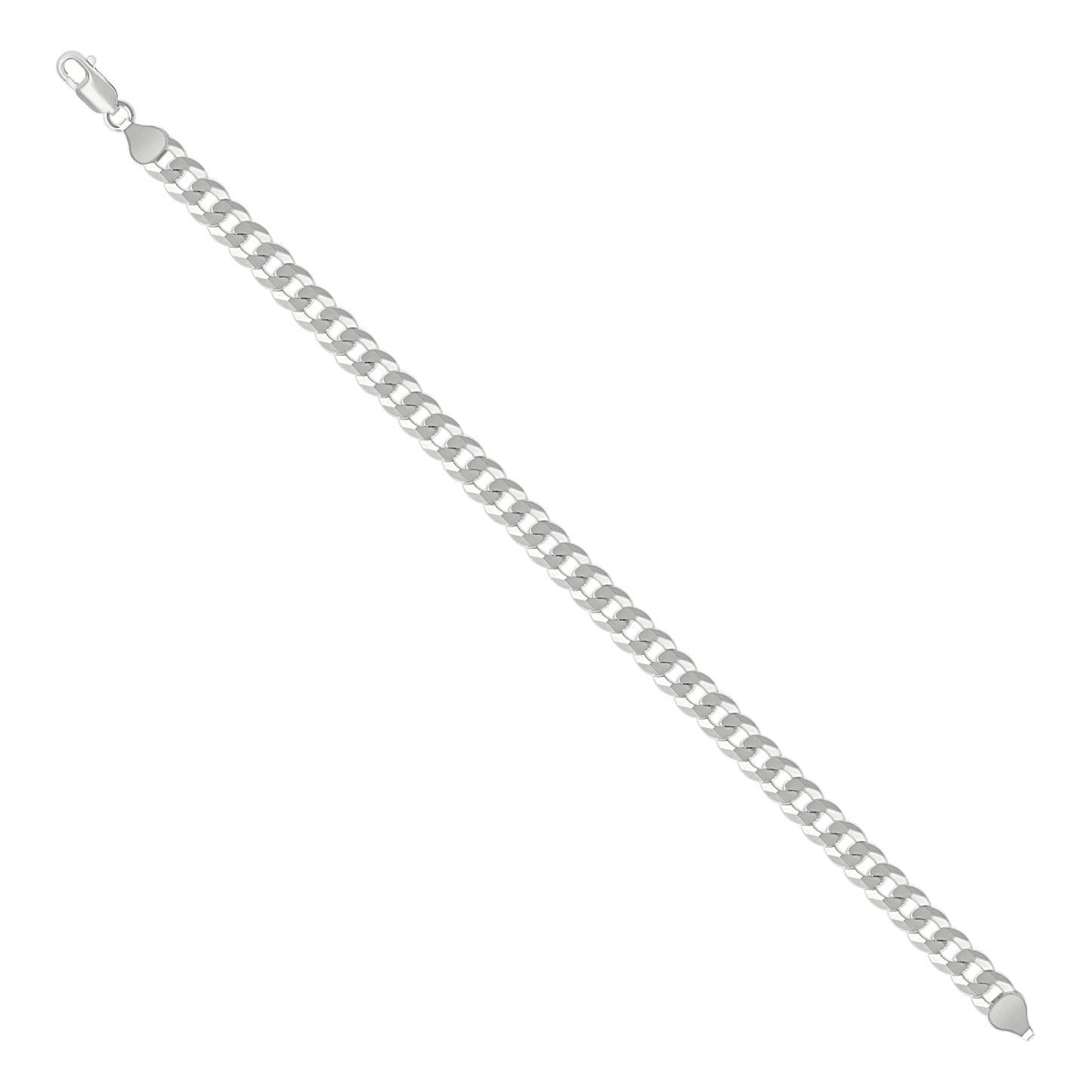 925 Silver Solid Super Flat Cuban Chain Silver 7.2mm