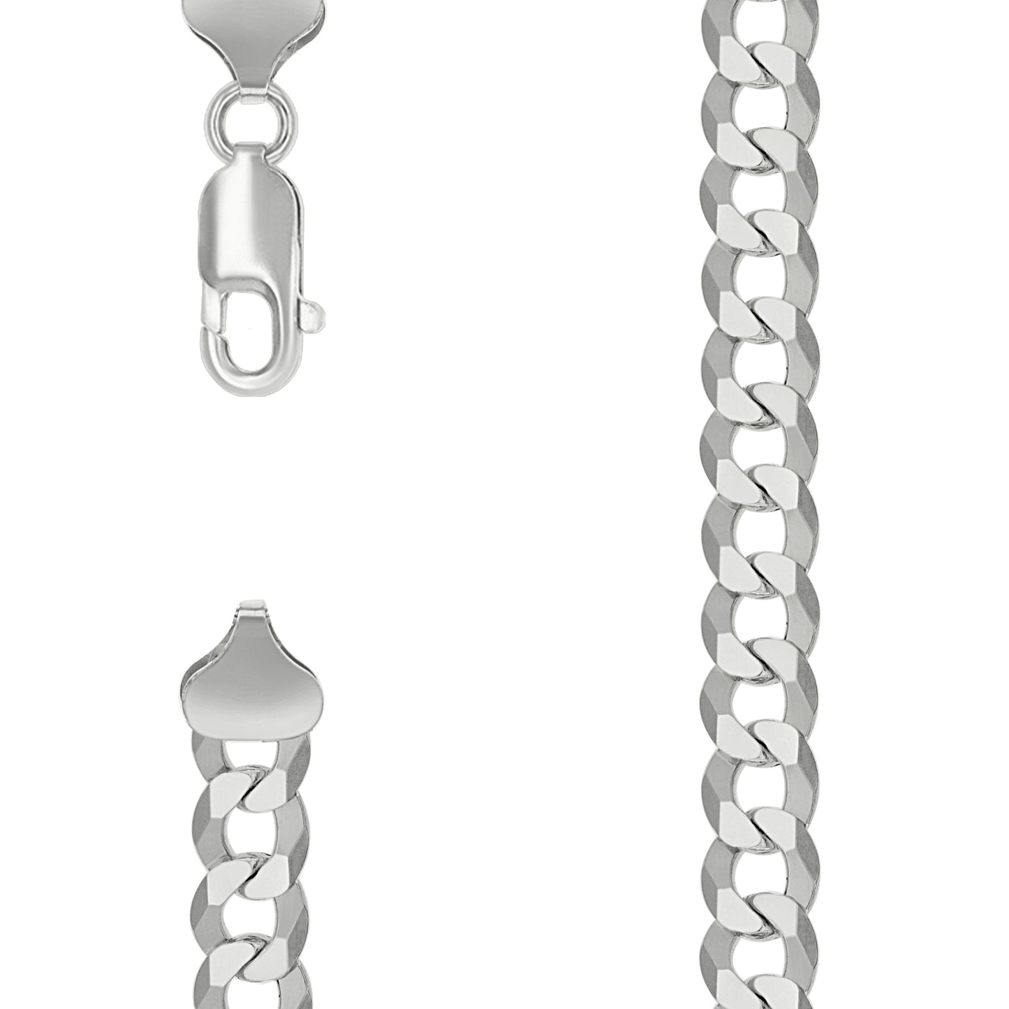 925 Silver Solid Super Flat Cuban Chain Silver 7.8mm
