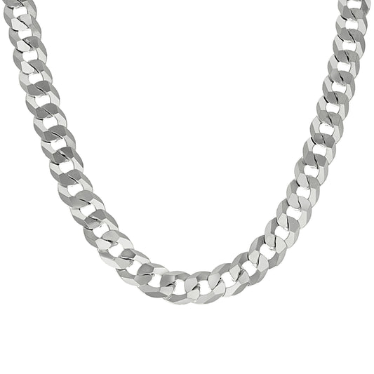 925 Silver Solid Super Flat Cuban Chain Silver 10.8mm