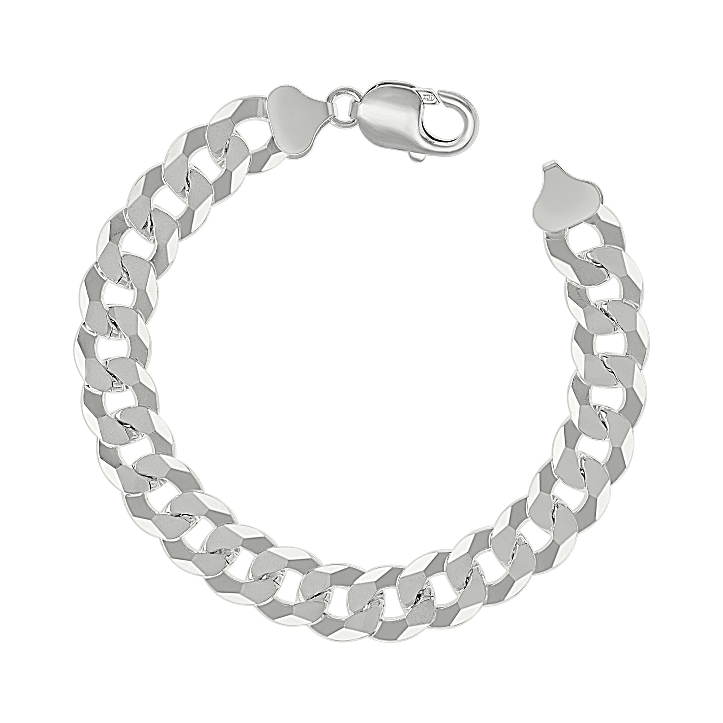925 Silver Solid Super Flat Cuban Chain Silver 10.8mm