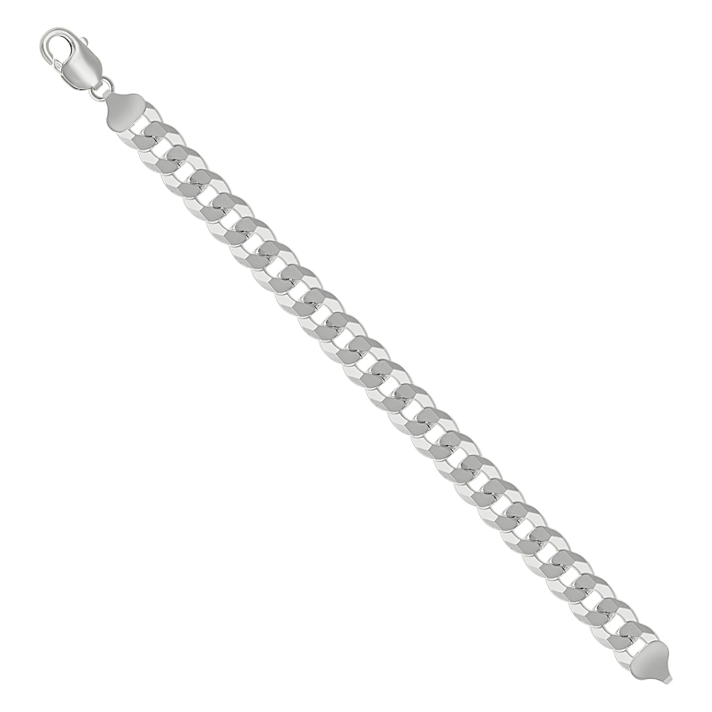 925 Silver Solid Super Flat Cuban Chain Silver 10.8mm