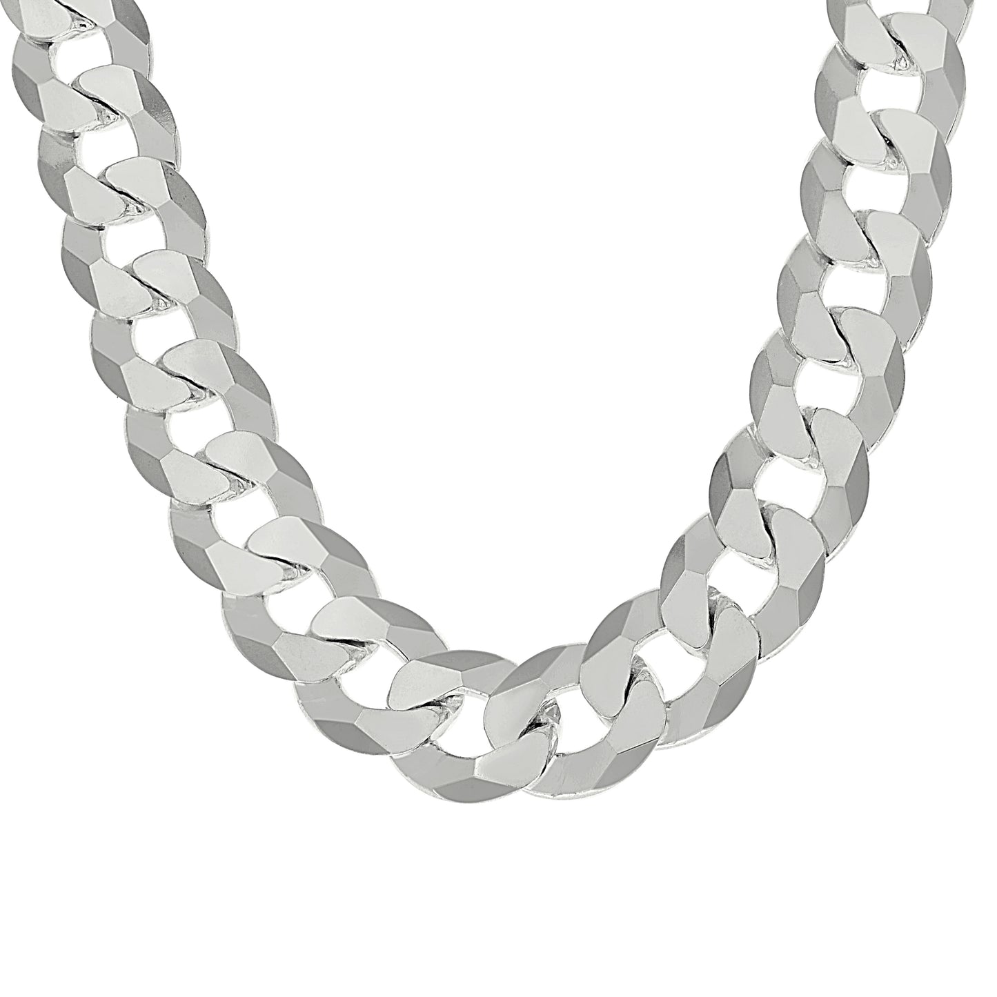 925 Silver Solid Super Flat Cuban Chain Silver 13.7mm