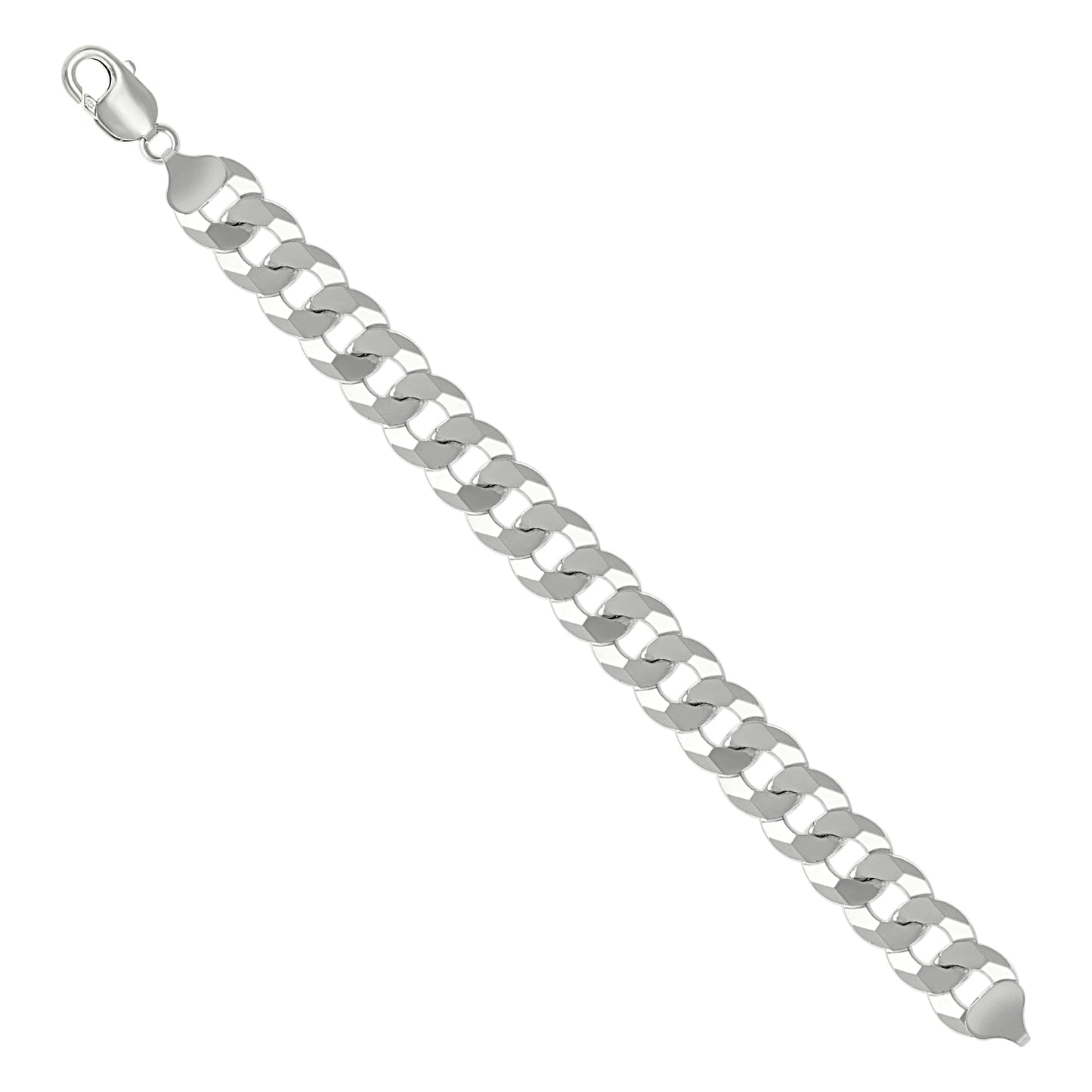 925 Silver Solid Super Flat Cuban Chain Silver 13.7mm