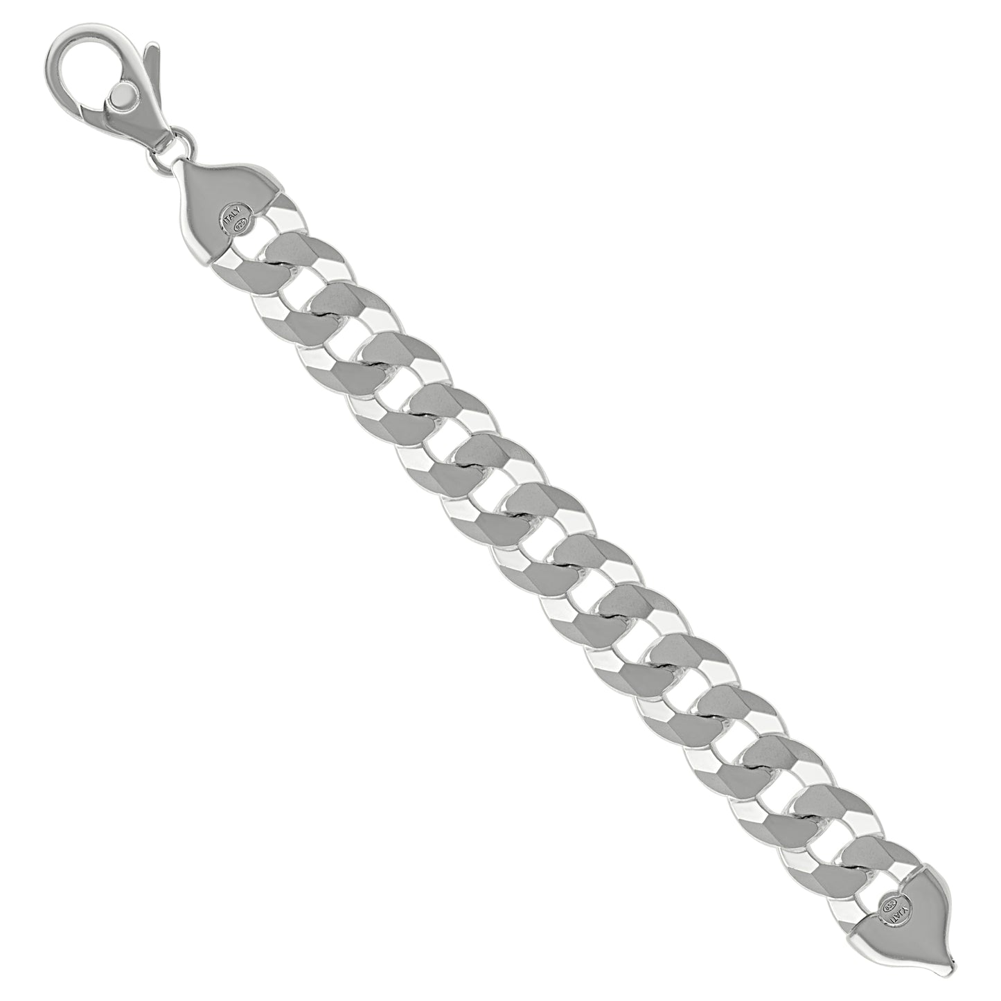 925 Silver Solid Super Flat Cuban Chain Silver 16mm