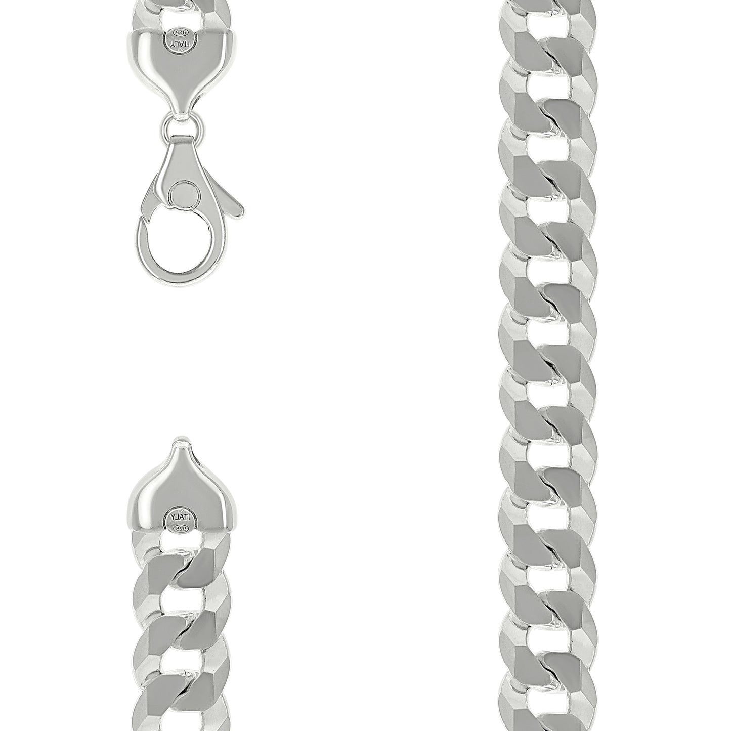 925 Silver Solid Super Flat Cuban Chain Silver 16mm