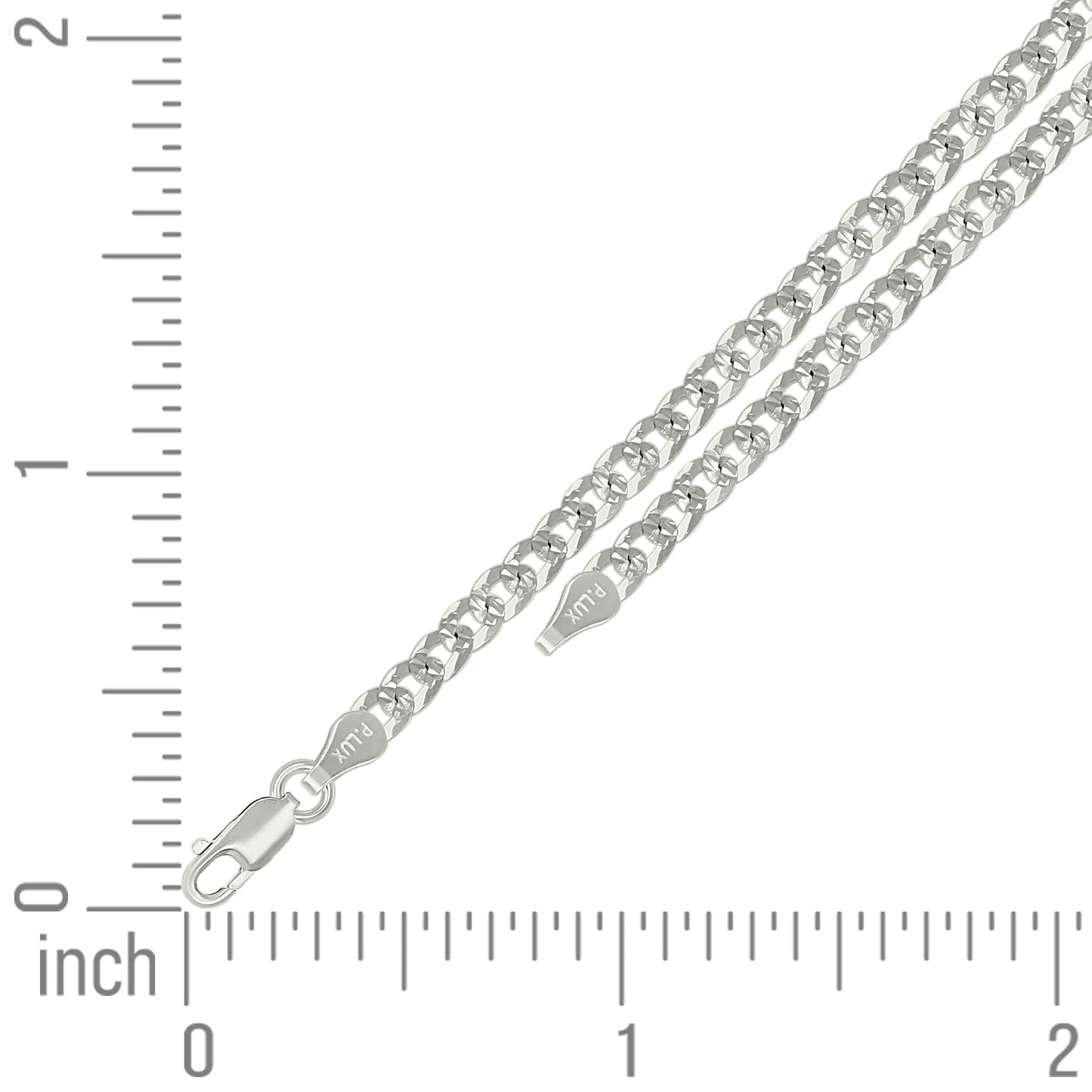 925 Silver Solid Pave Super Flat Cuban Chain Silver 3.7mm