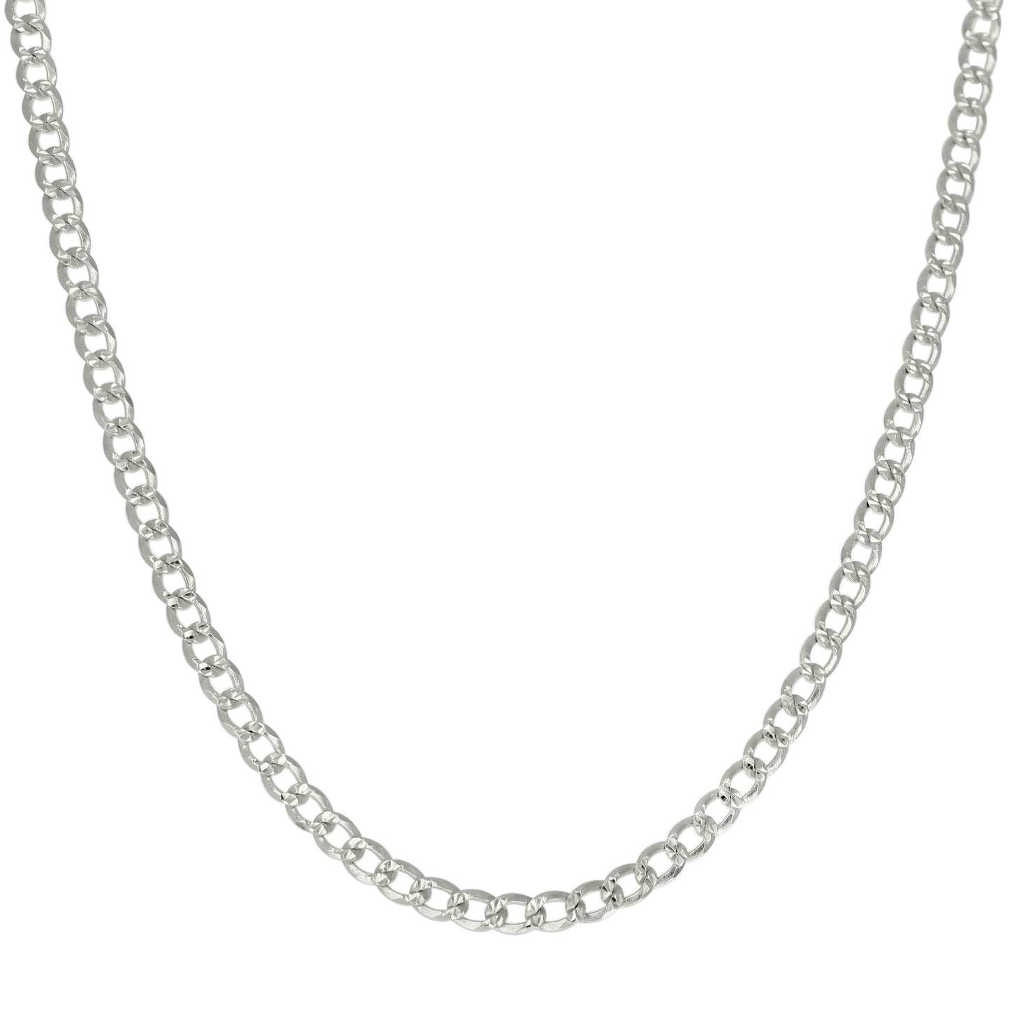 925 Silver Solid Pave Super Flat Cuban Chain Silver 4.7mm