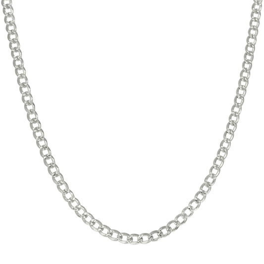 925 Silver Solid Pave Super Flat Cuban Chain Silver 4.7mm