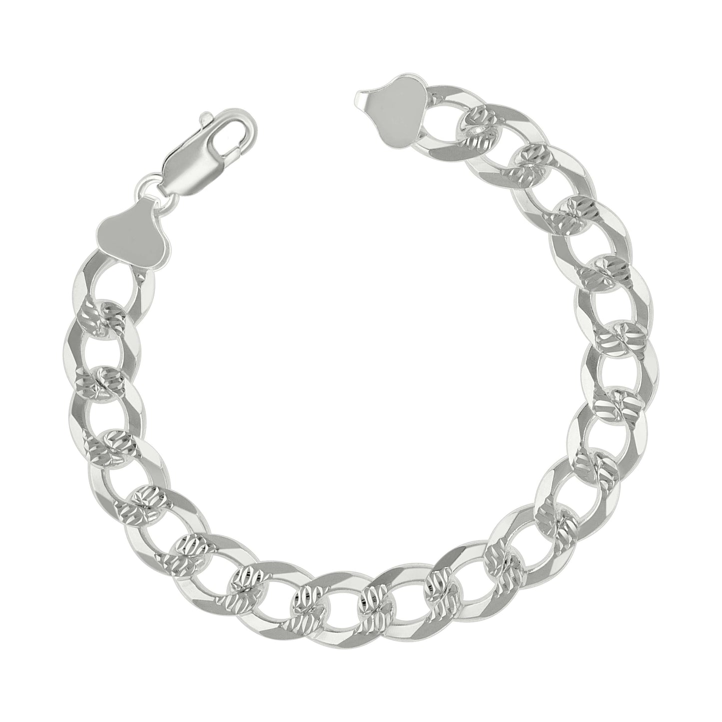925 Silver Solid Pave Super Flat Cuban Chain Silver 10.8M