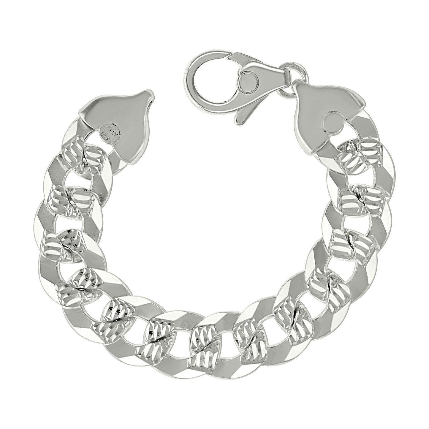 925 Silver Solid Pave Super Flat Cuban Chain Silver 16mm