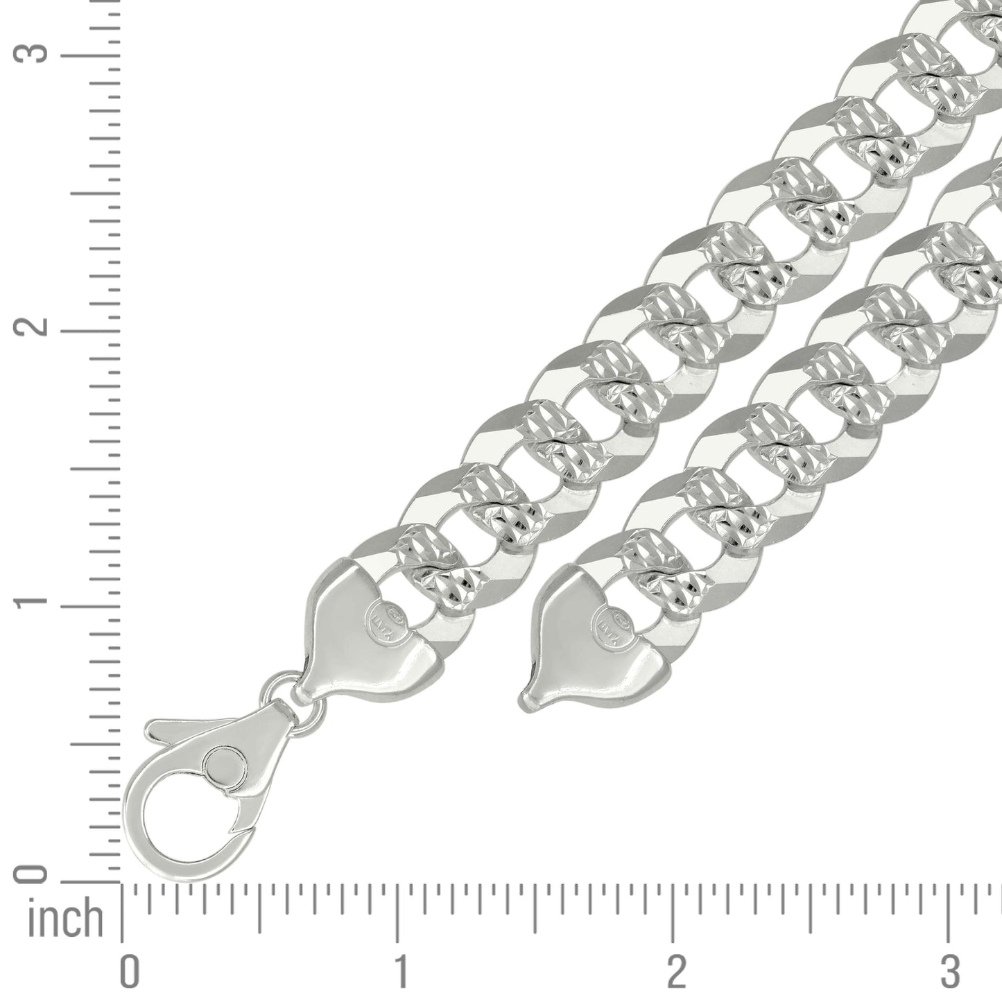 925 Silver Solid Pave Super Flat Cuban Chain Silver 16mm