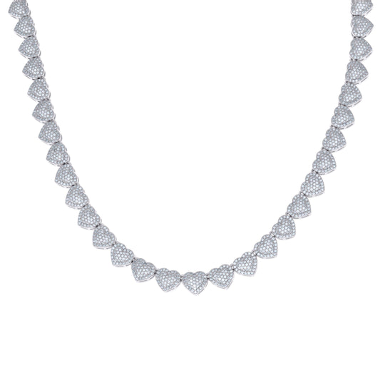 925 Sterling Silver Moissanite Necklace 8mm