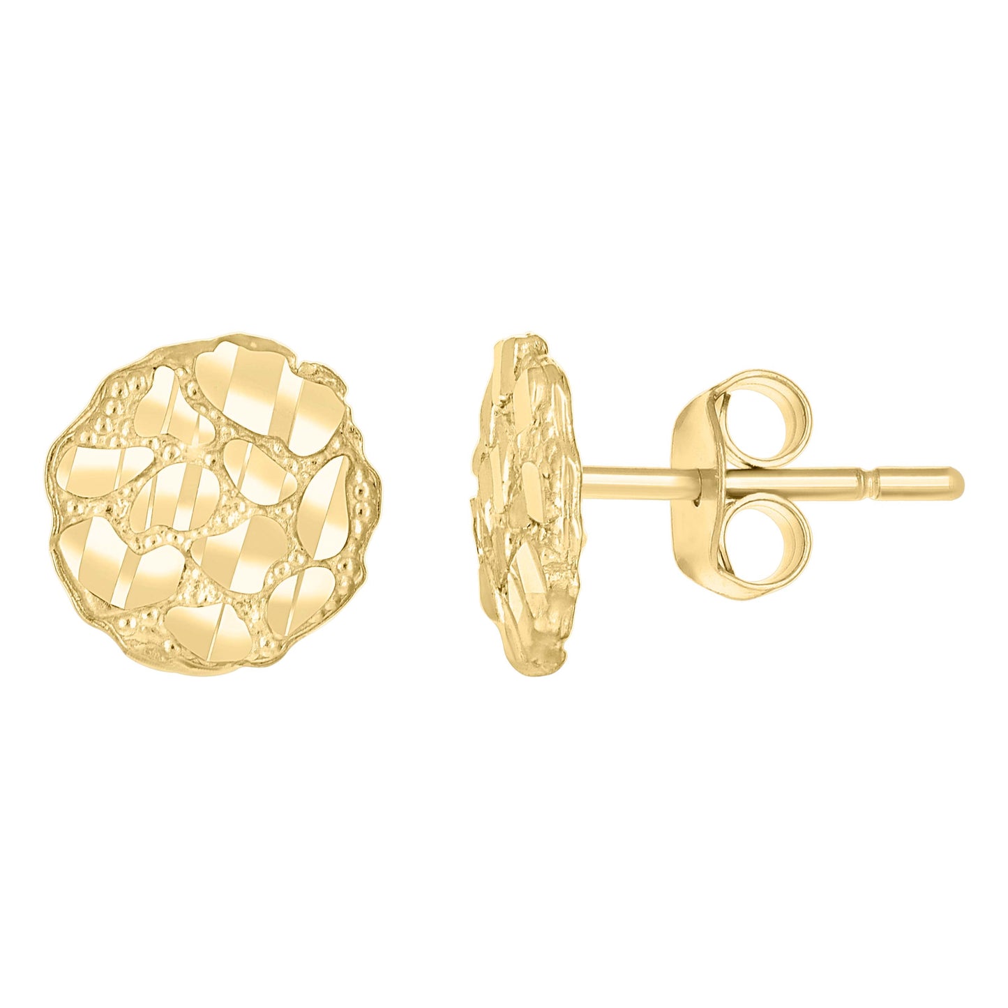 10Kt Gold Nugget Earring