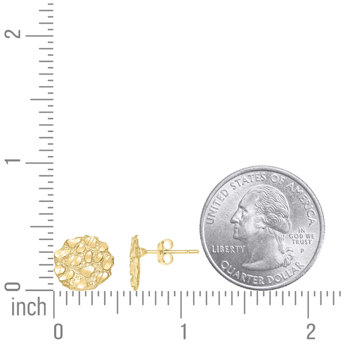 10Kt Gold Nugget Earring