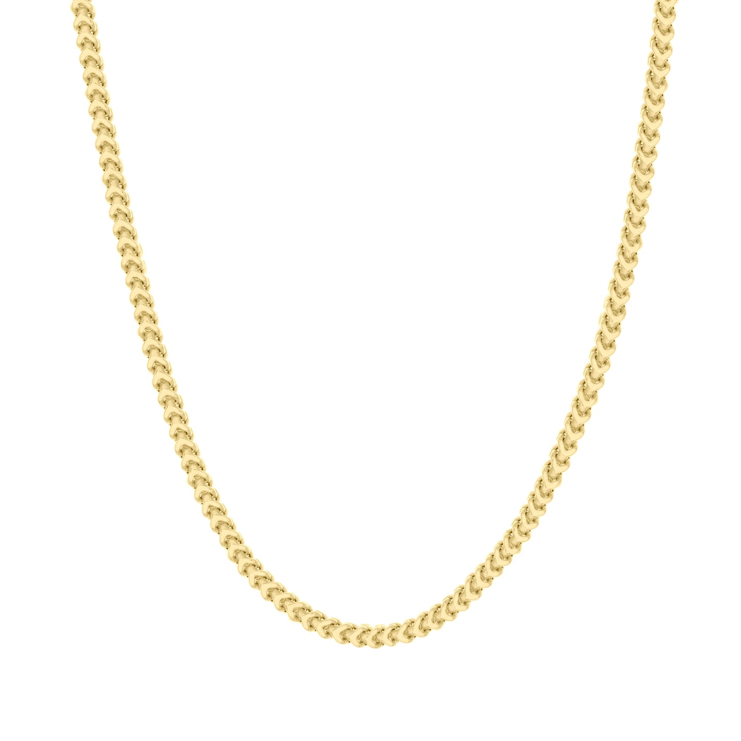 925 Silver Hollow Franco Chain Yellow 2.5mm