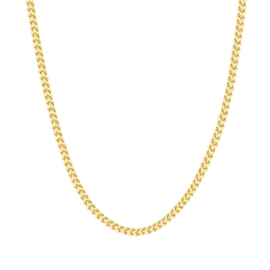 925 Silver Hollow Franco Chain Yellow 2.5mm