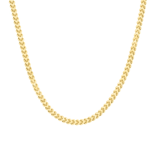 925 Silver Hollow Franco Chain Yellow 2.7mm