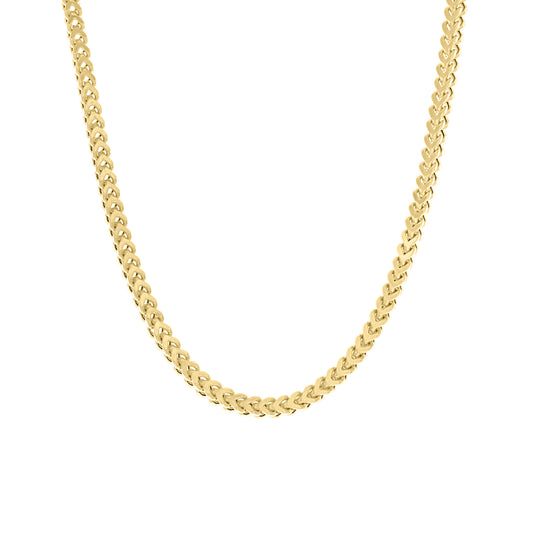 925 Silver Hollow Franco Chain Yellow 3.5mm