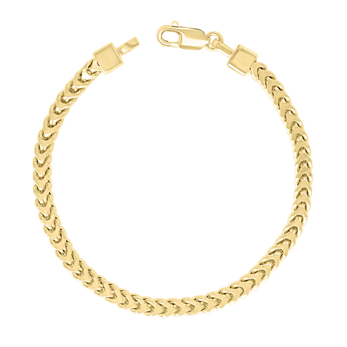 925 Silver Hollow Franco Chain Yellow 3.5mm