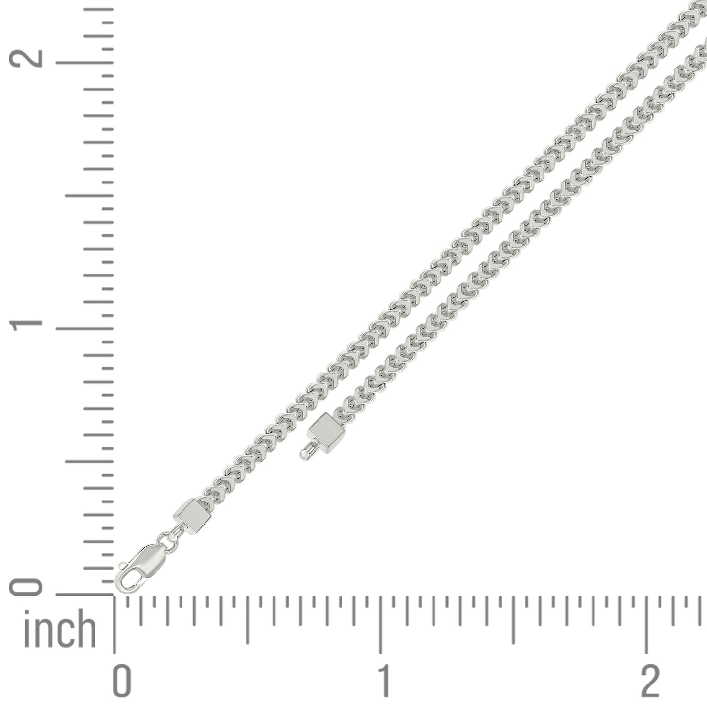 925 Silver Hollow Franco Chain Silver 2.5mm