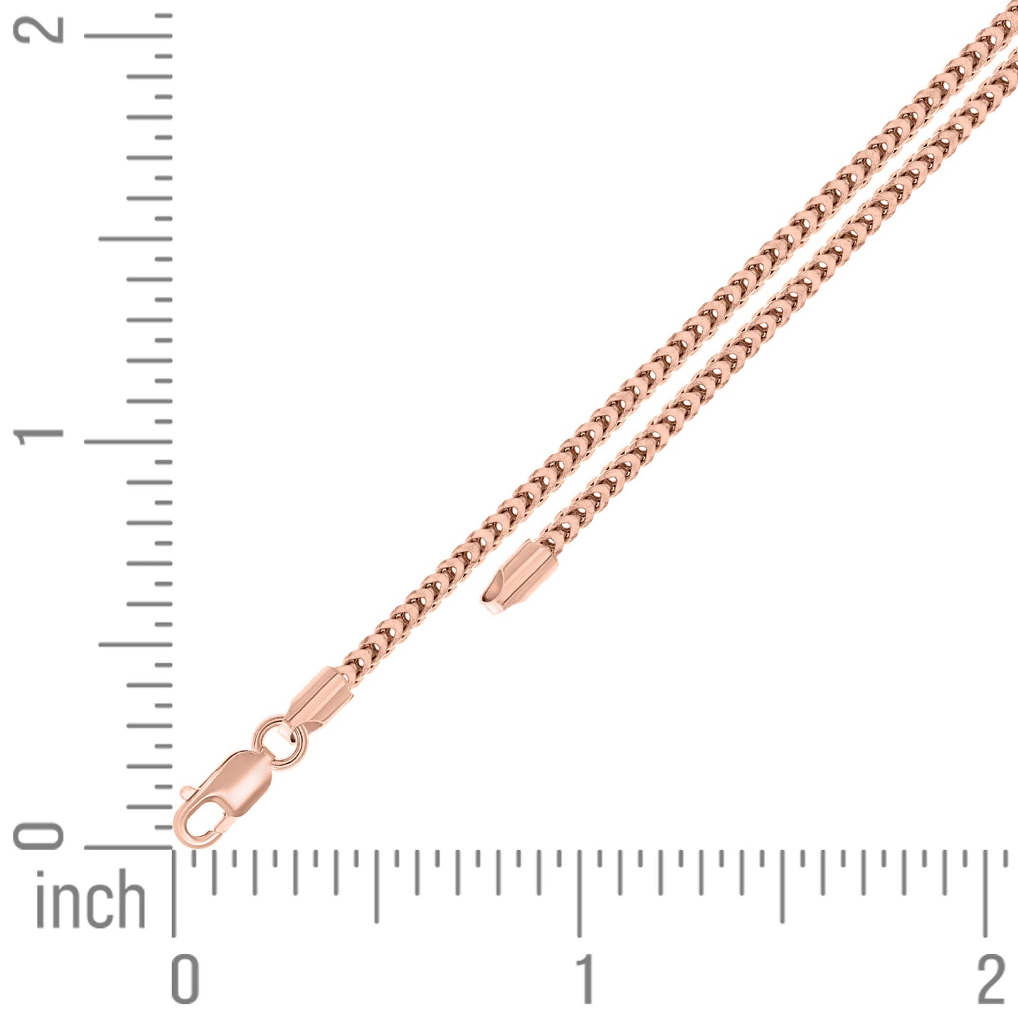 925 Silver Hollow Franco Chain Rose 2.5mm