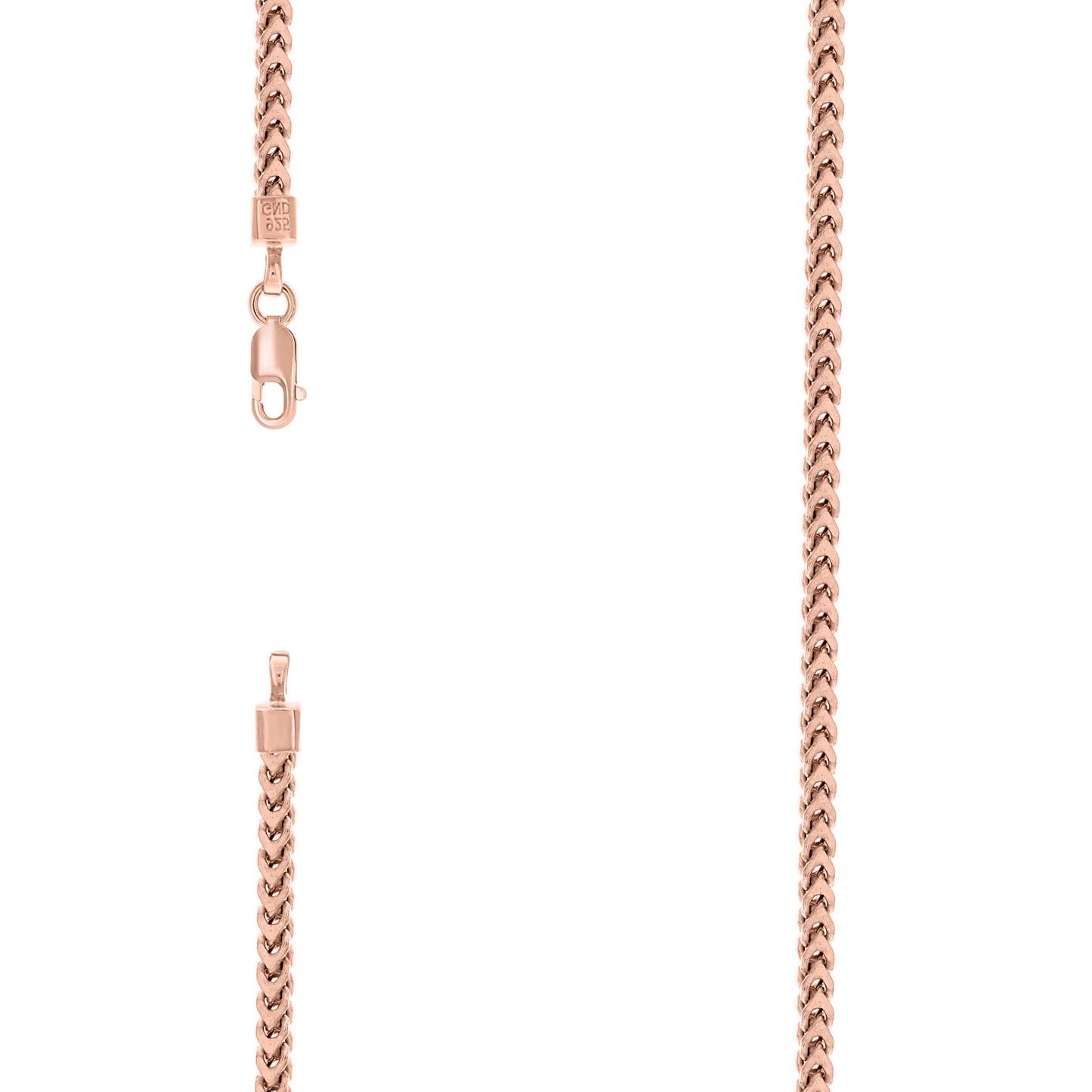 925 Silver Hollow Franco Chain Rose 2.7mm