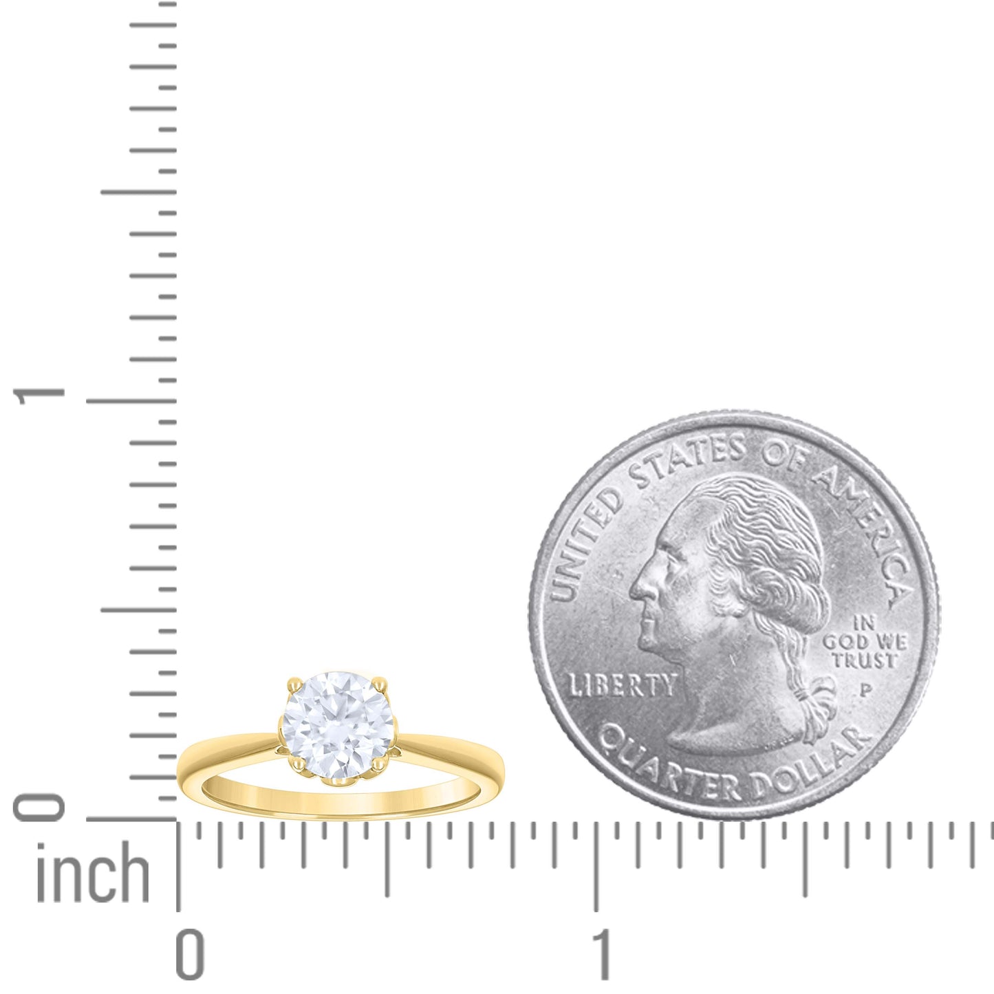 14Kt Gold Moissanite Ring S7