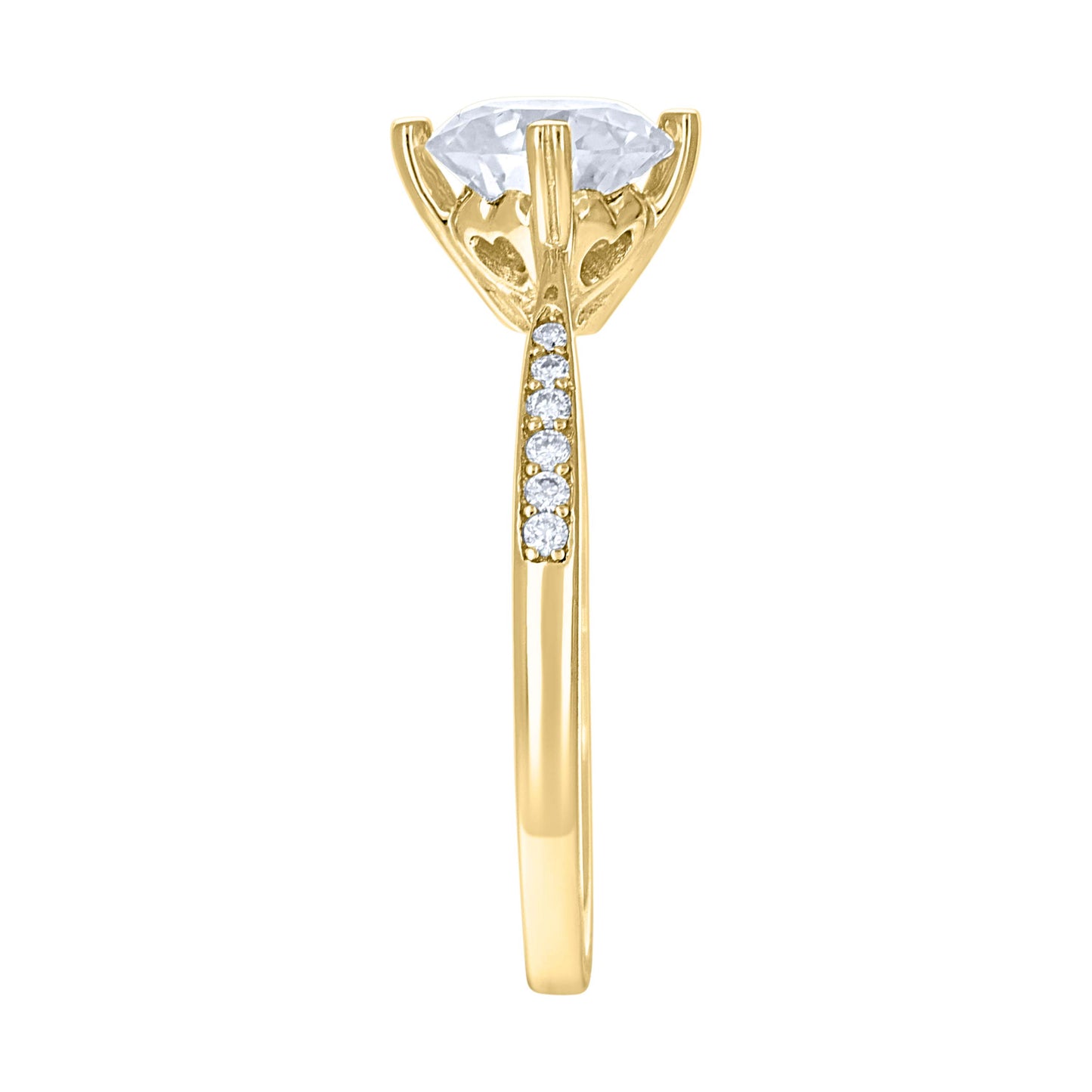 14Kt Gold Moissanite Ring S7
