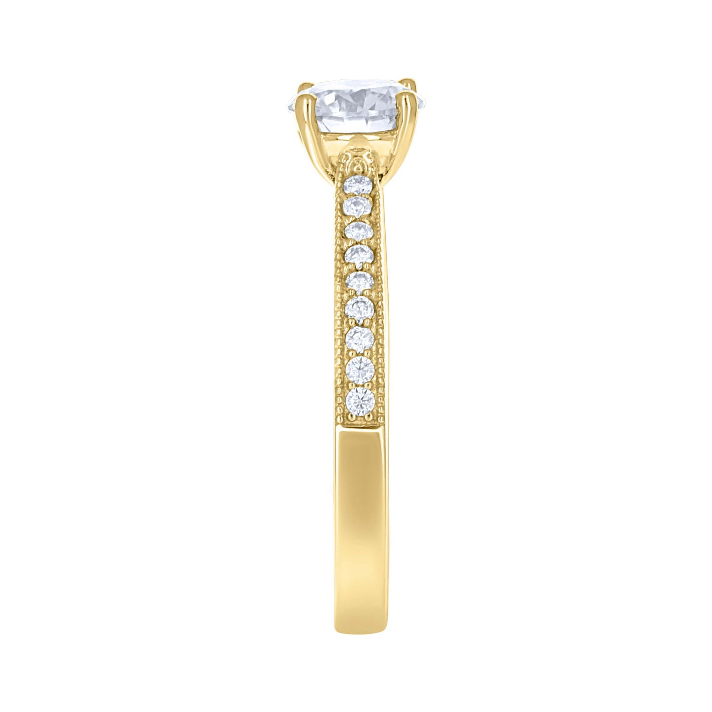 14Kt Gold Moissanite Ring S7