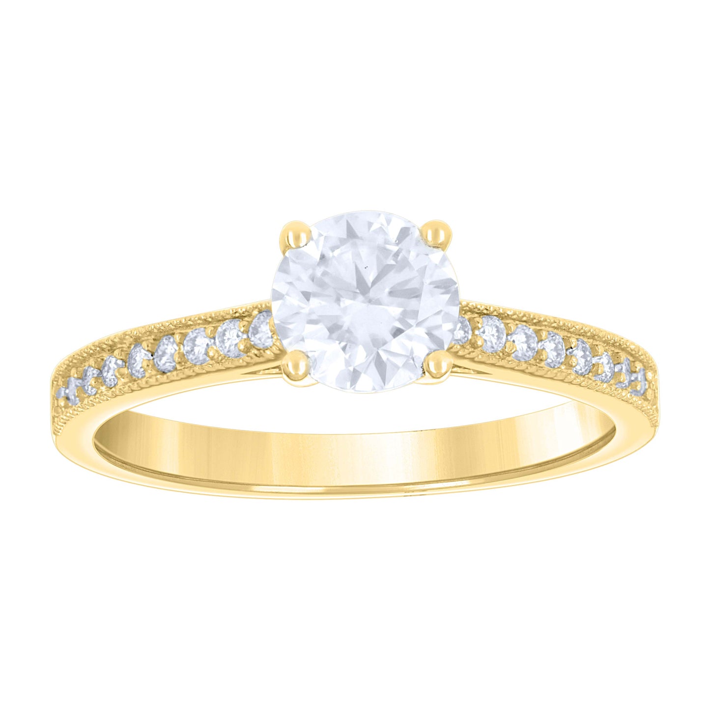 14Kt Gold Moissanite Ring S7