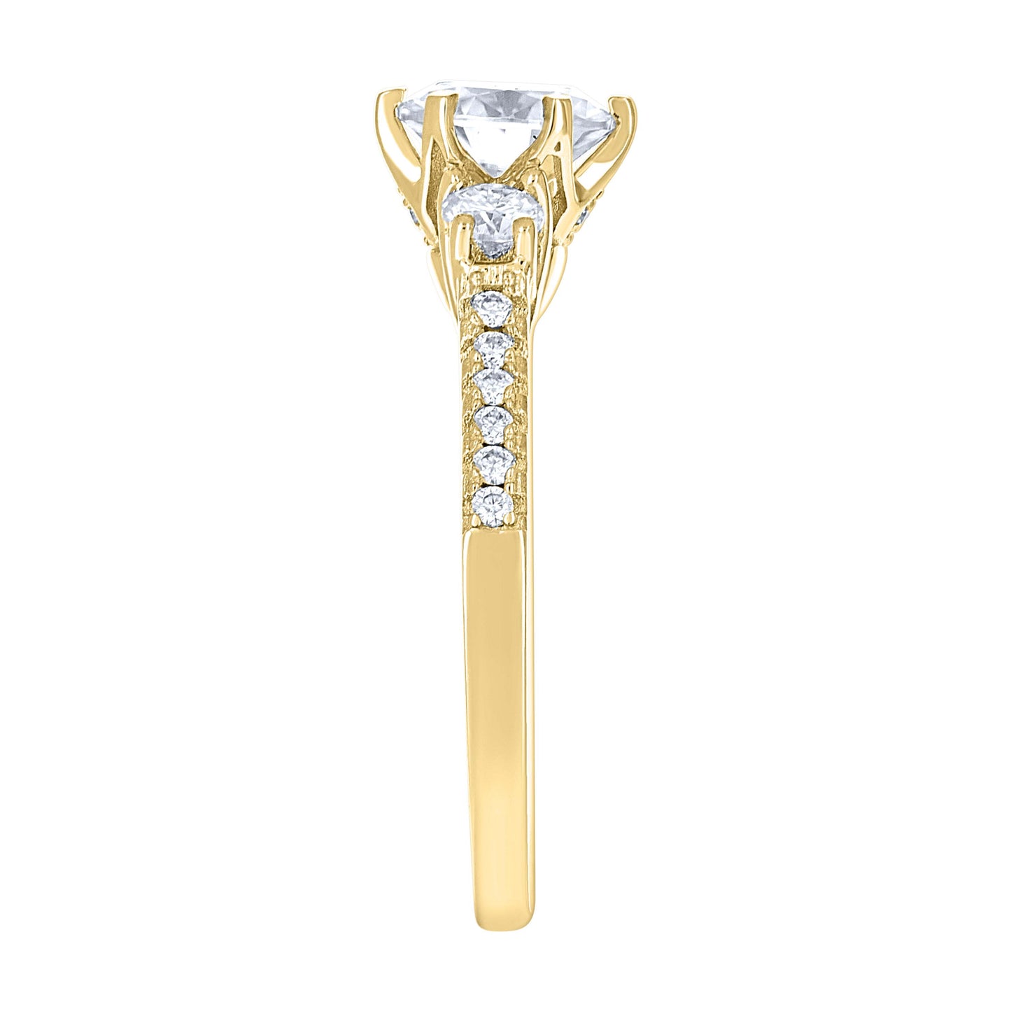 14Kt Gold Moissanite Ring S7