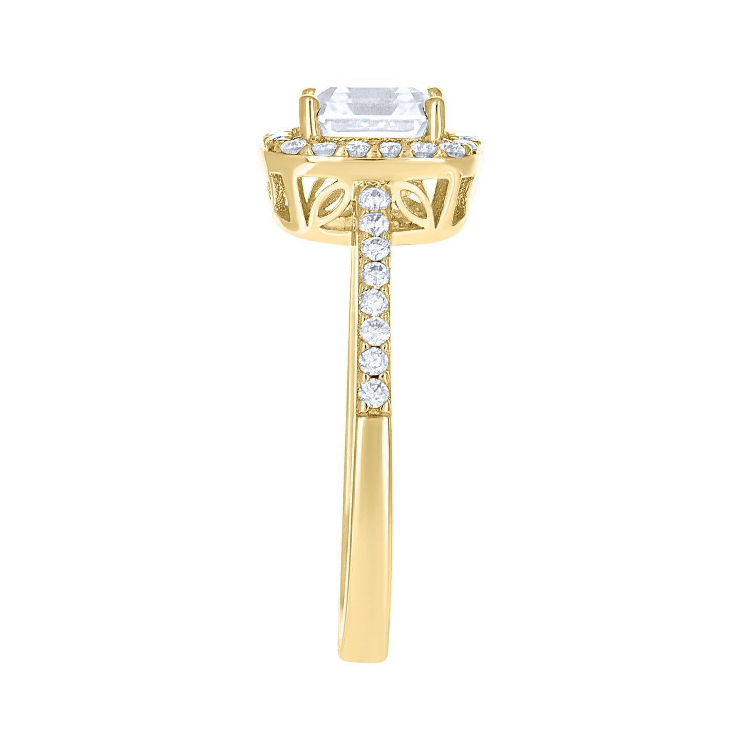 14Kt Gold Moissanite Ring S7