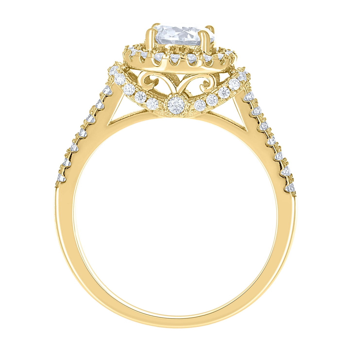 14Kt Gold Moissanite Ring S7