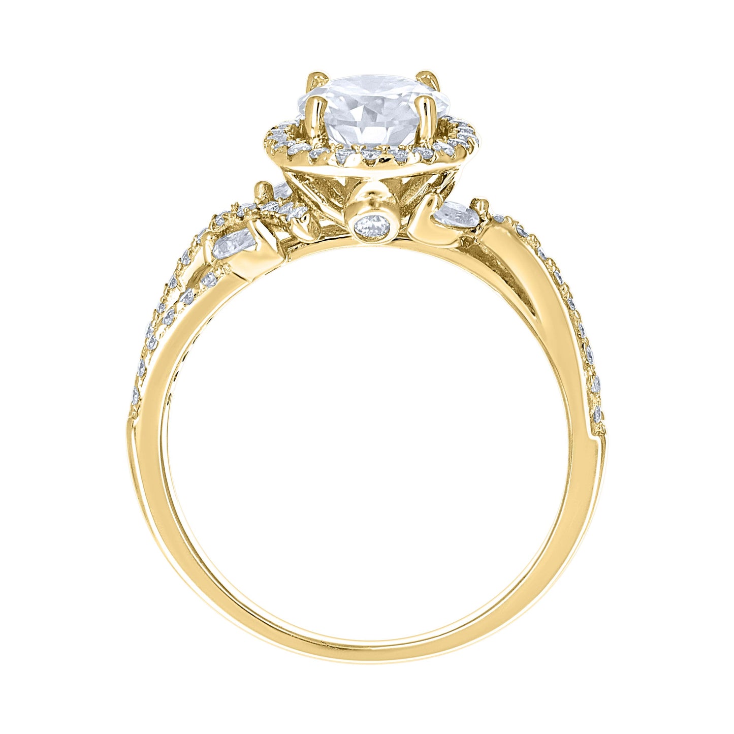 14Kt Gold Moissanite Ring S7