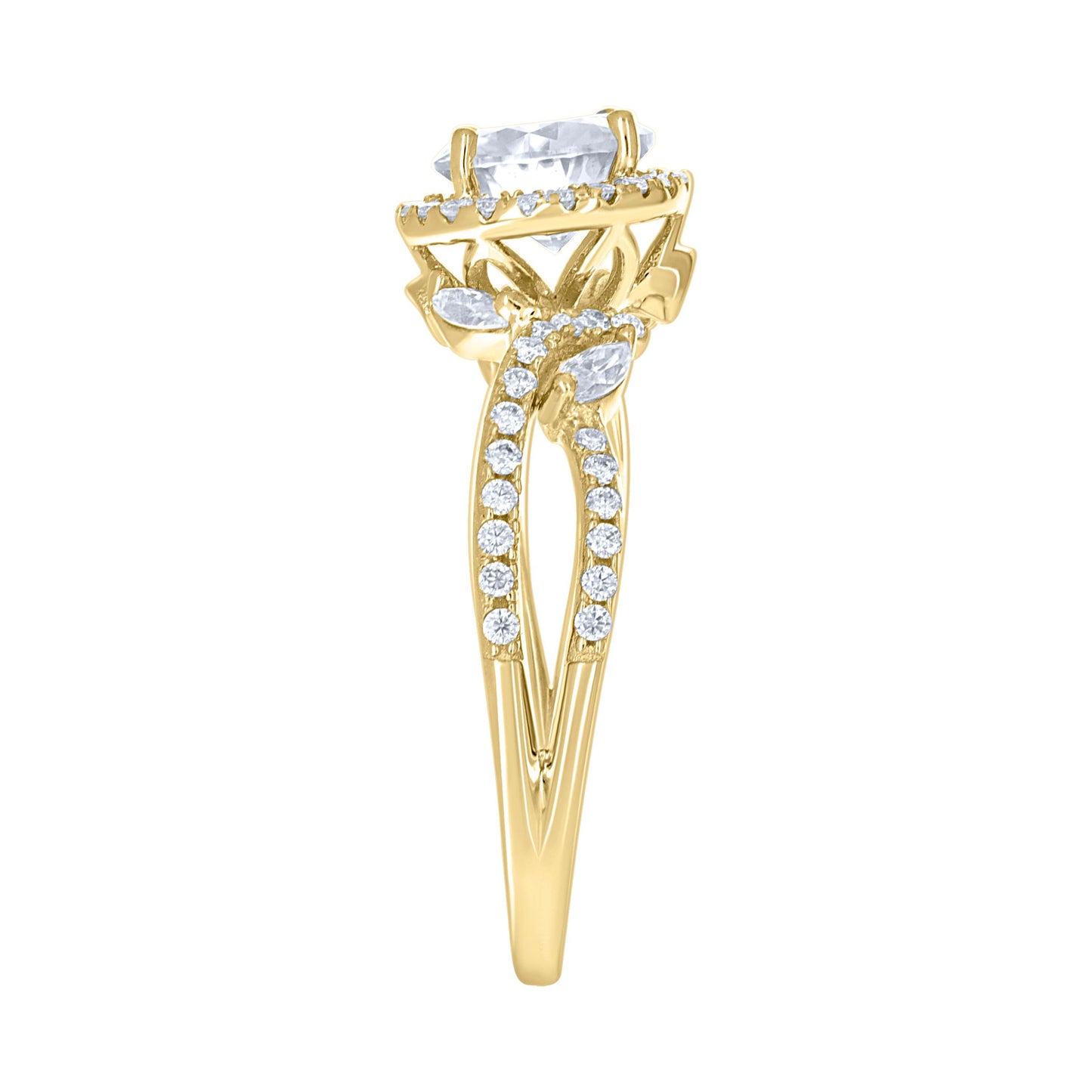 14Kt Gold Moissanite Ring S7